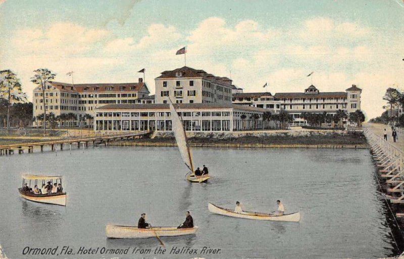 Ormond Florida Hotel Ormond from Halifax River Vintage Postcard AA23488