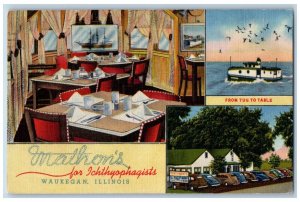 Waukegan Illinois Postcard Mathon's Duncan Hines Multiview c1956 Vintage Antique
