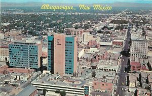 Albuquerque New Mexico Birdseye View Downtown autos 1960s Postcard Petley 9924