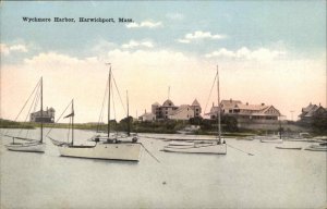 Harwichport Massachusetts MA Whychmere Harbor Boats c1910 Vintage Postcard