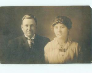 Old rppc GROUP OF PEOPLE Great Postcard AB1422