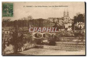 Old Postcard Niort City High View From Down Sablonnier