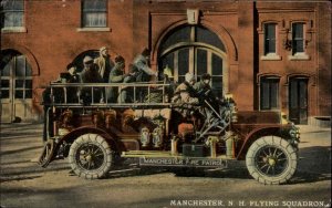 Manchester New Hampshire NH Fire Engine Flying Squadron c1910 Vintage Postcard