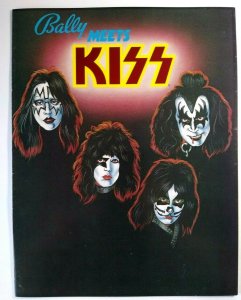 Kiss Pinball FLYER Original Bally 1979 Foldout Artwork Sheet Hard Rock Music 