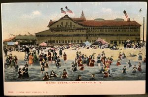 Vintage Postcard 11901-1907 Balmer's Beach Baths, Coney Island, New York (NY)