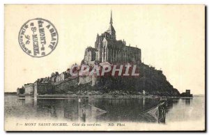 Old Postcard Mont Saint Michel Cote is north Fisherman