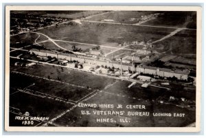 1934 Edward Hines Jr Center US Veterans Bureau Hines IL RPPC Photo Postcard
