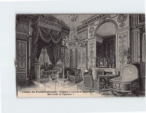 Postcard Bed room of Napoleon I Palais de Fontainebleau France