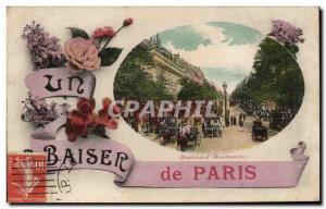 Old Postcard Kiss Paris Boulevard Montmartre