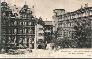 Germany Heidelberg Der Otto Heinrichs und Friedrichsbau Vintage Postcard 03.81