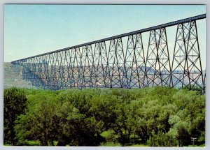 CPR Railroad Bridge, Lethbridge Alberta Canada, Chrome Postcard #2, NOS