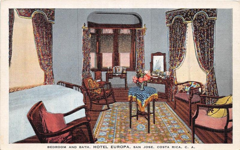 B70/ San Jose Costa Rica Central America C.A. Postcard  Hotel Europa Interior