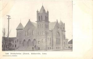 Estherville Iowa Presbyterian Church Street View Antique Postcard K94003