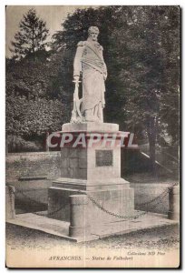 Old Postcard Avranches Statue valbubert