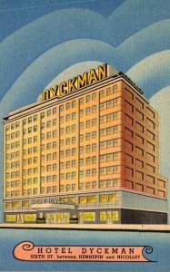 Minnesota Minneapolis Hotel Dyckman Curteich