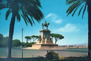 Vintage Postcard Roma Gianicolo Monumento A Garibaldi Rome Italy