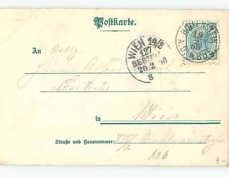 1900 foreign SUNRISE OVER HOUSE BY THE TREES HL7304