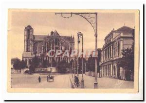  Mans Vintage Postcard the theater and the cathedral
