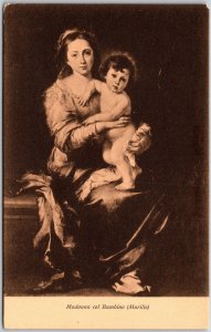 Madonna Col Bambino by Bartolomé Esteban Murillo Christian Art Portrait Postcard