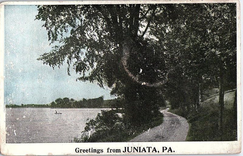 Postcard WATER SCENE Juniata Pennsylvania PA AI4439