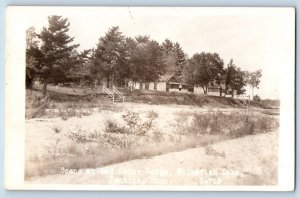 Jenkins MN Postcard RPPC Photo Scene At Red Cedar Lodge Whitefish Lake c1910's