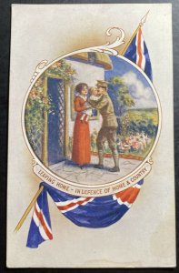 Mint England Patriotic Picture Postcard Leaving Home In De fence Of Home & Count