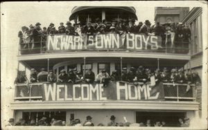 Steamship Newark NJ Boys Welcome Home - Burlington Written on Back 1920 RPPC