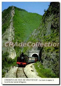 Postcard Modern Railway Train de Provence has steam out of the tunnel of Agne...