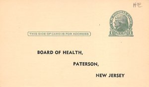 Board of Health Paterson, New Jersey, USA Mail Related Unused 