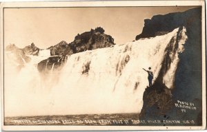RPPC View of Shoshone Falls from Foot of Snake River Canyon ID Vtg Postcard C55