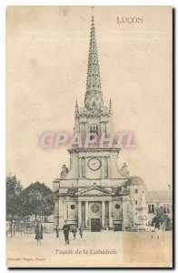 Old Postcard Lucon Facade of the Cathedral