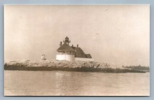 SOUTHPORT ME CUCKOLD ISLAND LIGHT HOUSE ANTIQUE REAL PHOTO POSTCARD RPPC