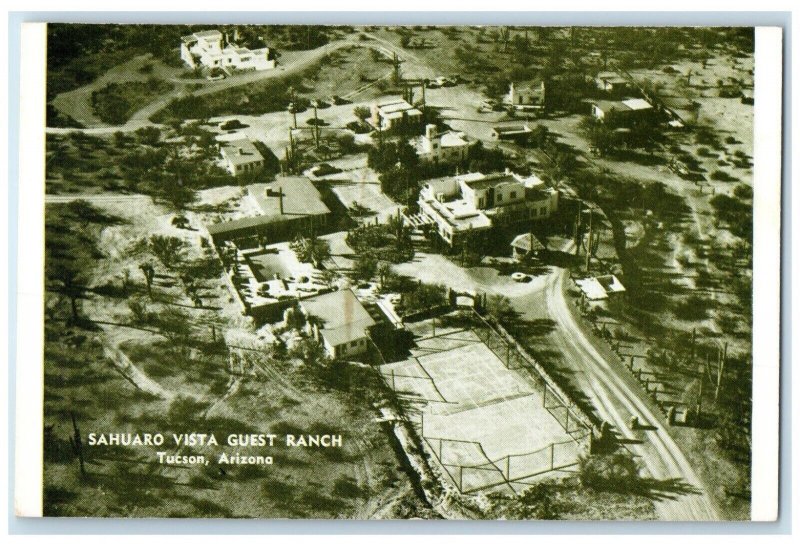 c1960 Aerial Sahuaro Vista Guest Ranch Exterior Building Tucson Arizona Postcard