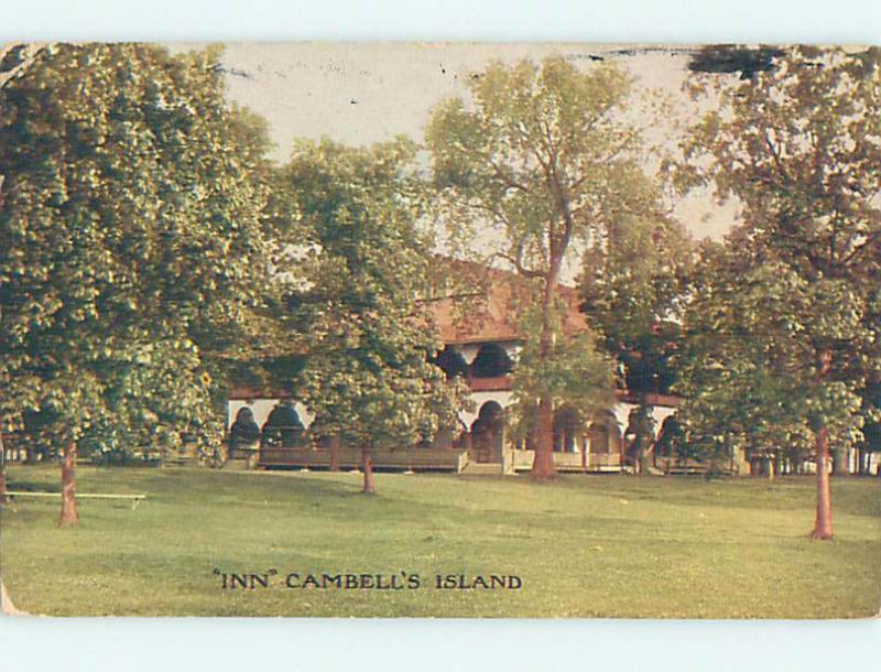 Divided-Back CAMPBELL'S ISLAND INN Hampton Illinois IL L2854