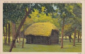 North Carolina Roanoke Island Thatched Roof Hut Recosntructed In Fort Raleigh