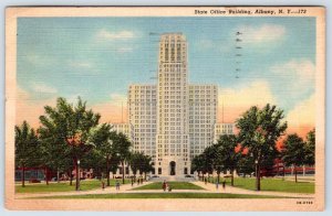 1940's STATE OFFICE BUILDING*ALBANY NEW YORK VINTAGE LINEN POSTCARD