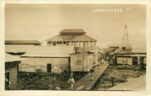 1900s Raised Sidewalk, Receding Water Lagunillas Venezuela Vintage RPPC Postcard