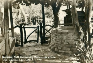 Vintage RPPC Wishing Well Ramona's Marriage Place Old San Diego, CA Postcard P87