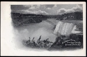 New York NIAGARA FALLS American Falls from Goat Island - pm1908 - Und/B