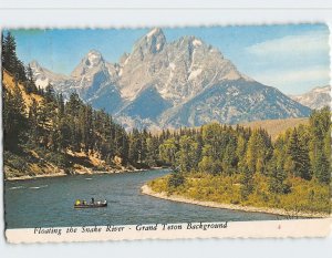 Postcard Floating the Snake River Grand Teton River Wyoming USA
