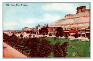 Postcard WY Green River Wyoming Street Scene 