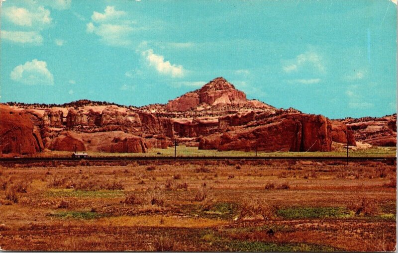 Pyramid Rock Red Rocks Gallup New Mexico NM Postcard Curteich VTG UNP Vintage 