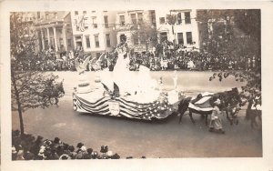 G61/ Elizabeth New Jersey RPPC c1910 Postcard Parade Floats Patriotic 6