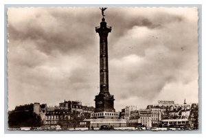 Paris France Place De La Bastille RPPC Real Photo Postcard