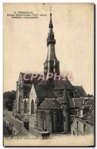 Old Postcard Notre Dame Interior Verneuil Church Remarkable