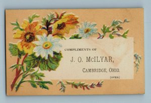 Lot Of 3 1870's-80's J.O McIlyar Cambridge OH List Of City Stores On Back P162