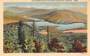 RUTLAND, Vermont VT   CHITTENDEN DAM~Bird's Eye View  GREEN MOUNTAINS  Postcard