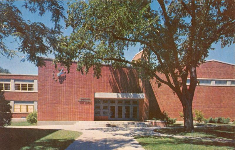 EMPORIA KANSAS ROOSEVELT HIGH SCHOOL KS STATE TEACHERS COLLEGE POSTCARD c1960s