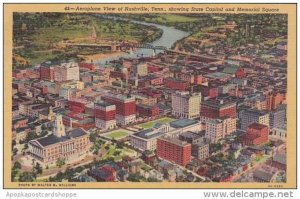 Tennessee Nashville Aeroplane View Of Nashville Showing State Capitol And Mem...