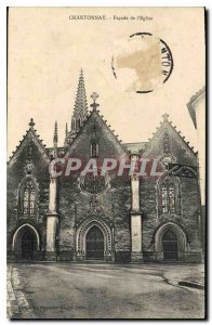 Old Postcard Chantonnay fa?ade of the church